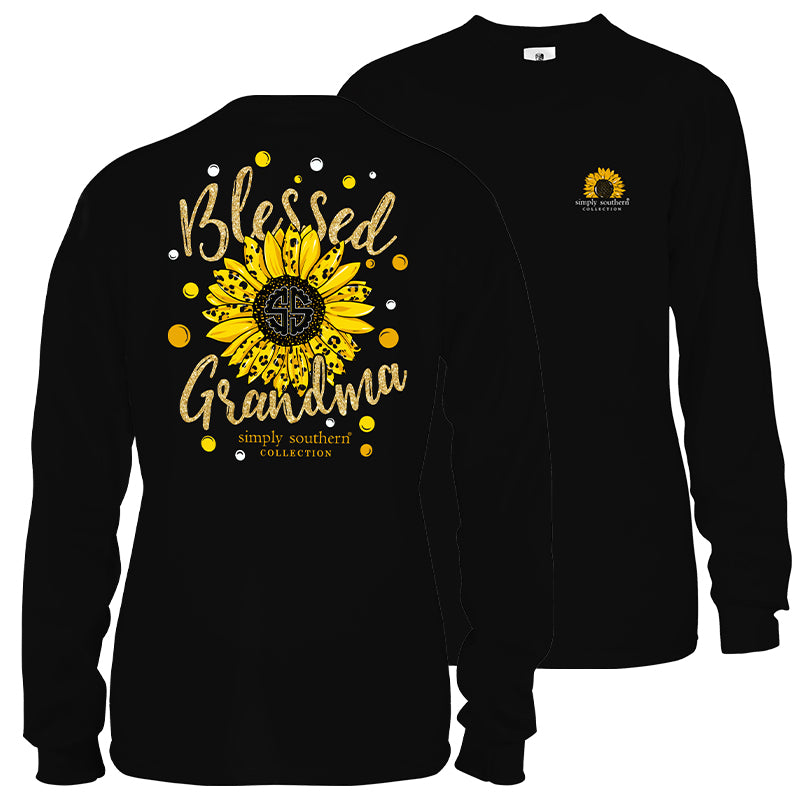 SALE Simply Southern Preppy Blessed Grandma Sunflower Long Sleeve T-Shirt