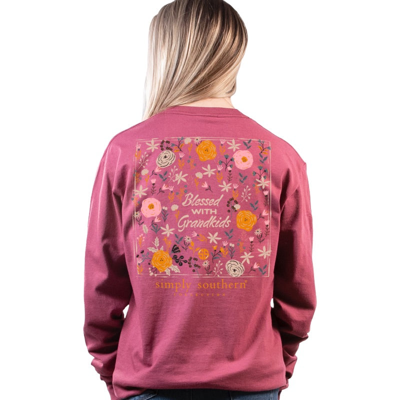 Simply Southern Blessed With Grandkids Long Sleeve T-Shirt