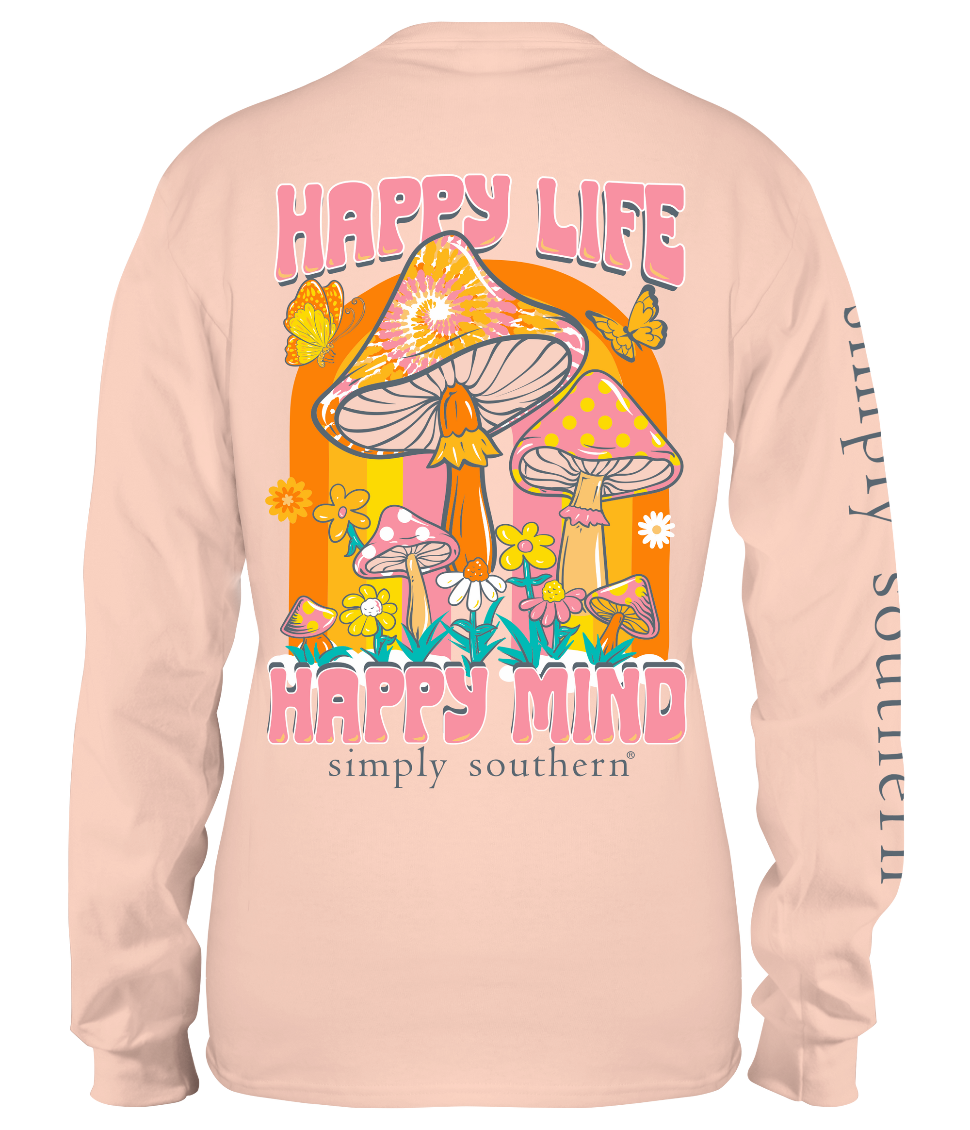 SALE Simply Southern Happy Life Happy Mind Long Sleeve T-Shirt