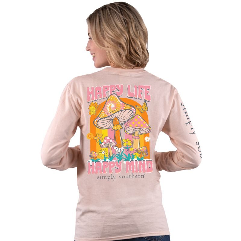 SALE Simply Southern Happy Life Happy Mind Long Sleeve T-Shirt