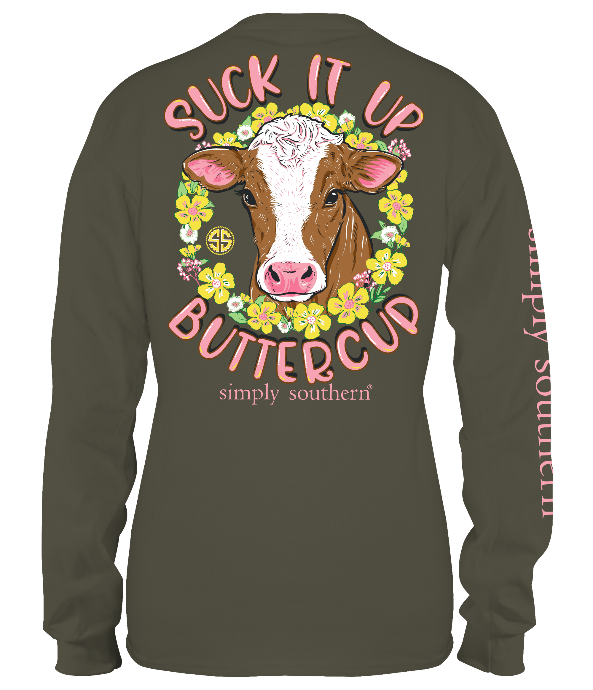 SALE Simply Southern Suck It Up Buttercup Heifer Cow Long Sleeve T-Shirt