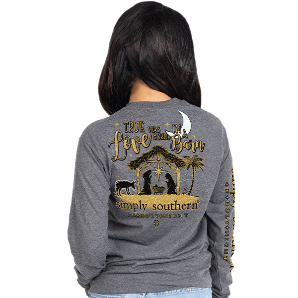 SALE Simply Southern True Love Holy Night Holiday Long Sleeve T-Shirt