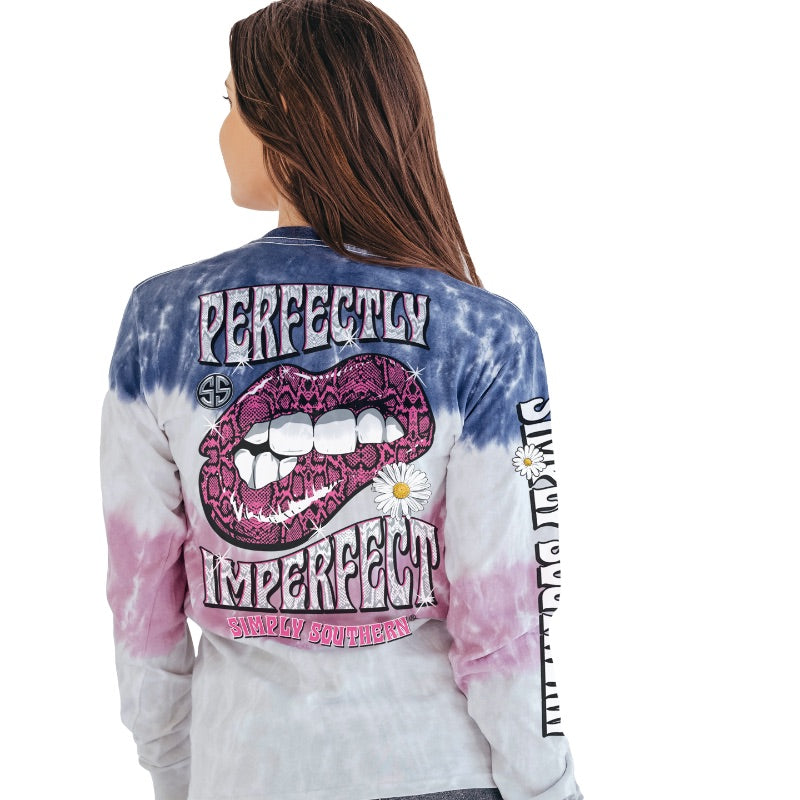 SALE Simply Southern Imperfect Leopard Lips Tie Dye Long Sleeve T-Shirt