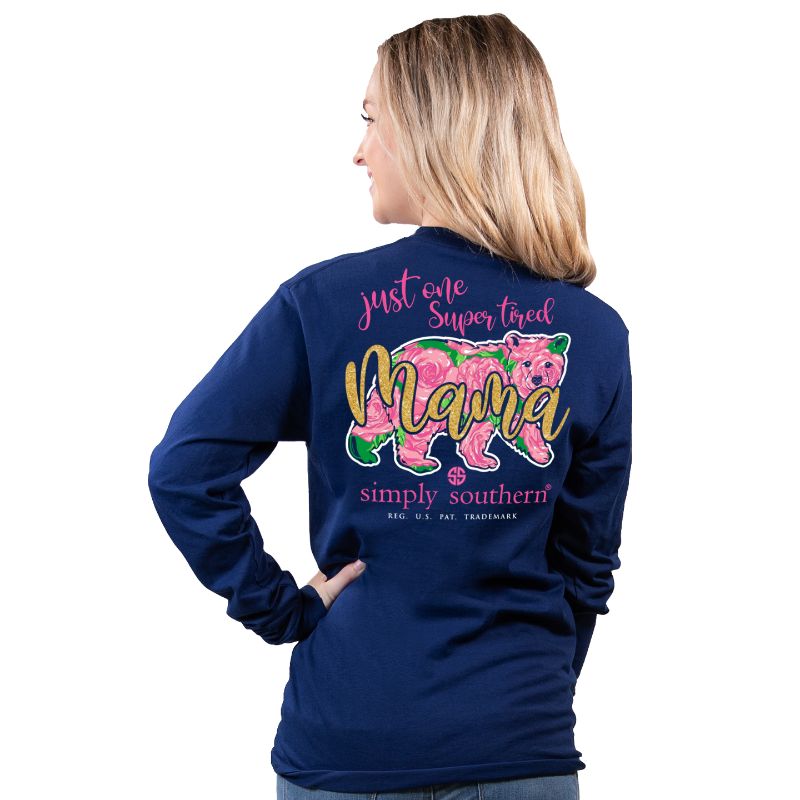 SALE Simply Southern Preppy Tired Mama Bear Long Sleeve T-Shirt