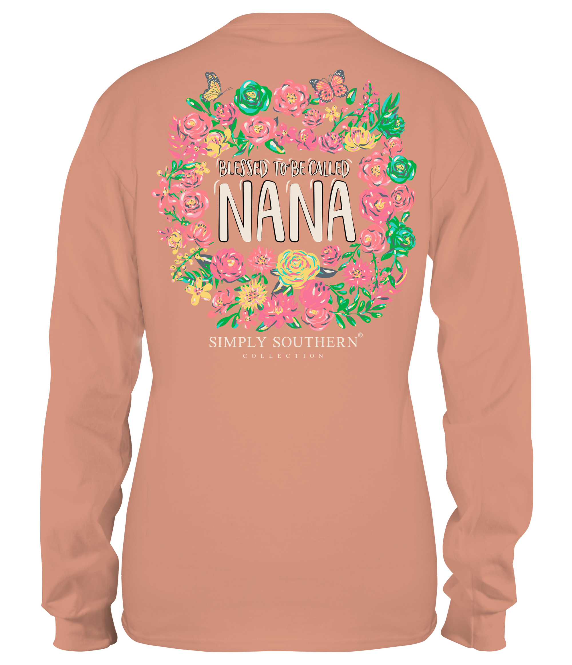 Simply Southern Blessed Nana Flowers Long Sleeve T-Shirt