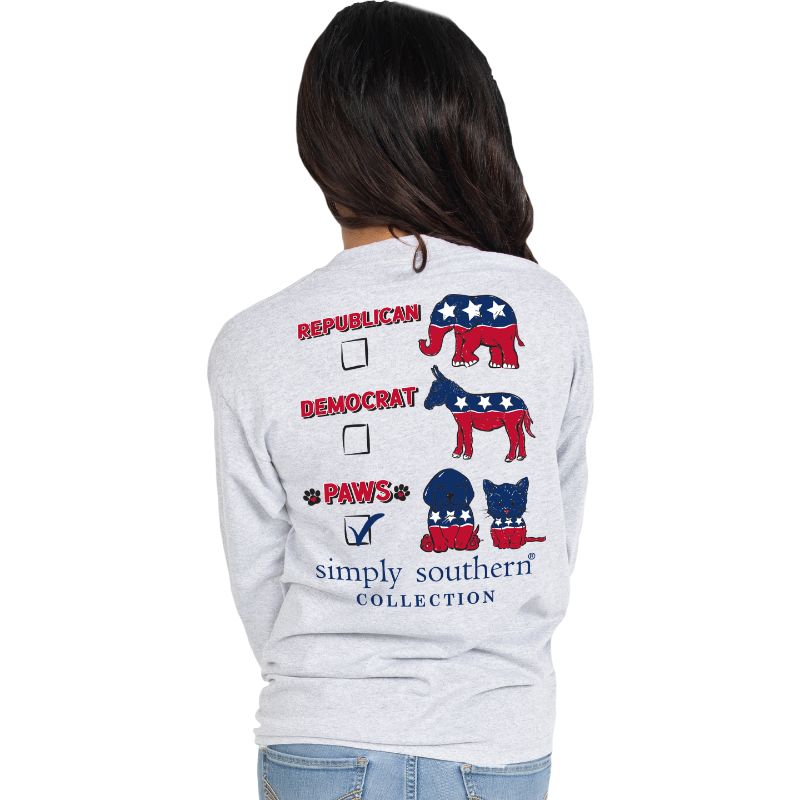 Simply Southern Vote Paws USA Long Sleeve T-Shirt
