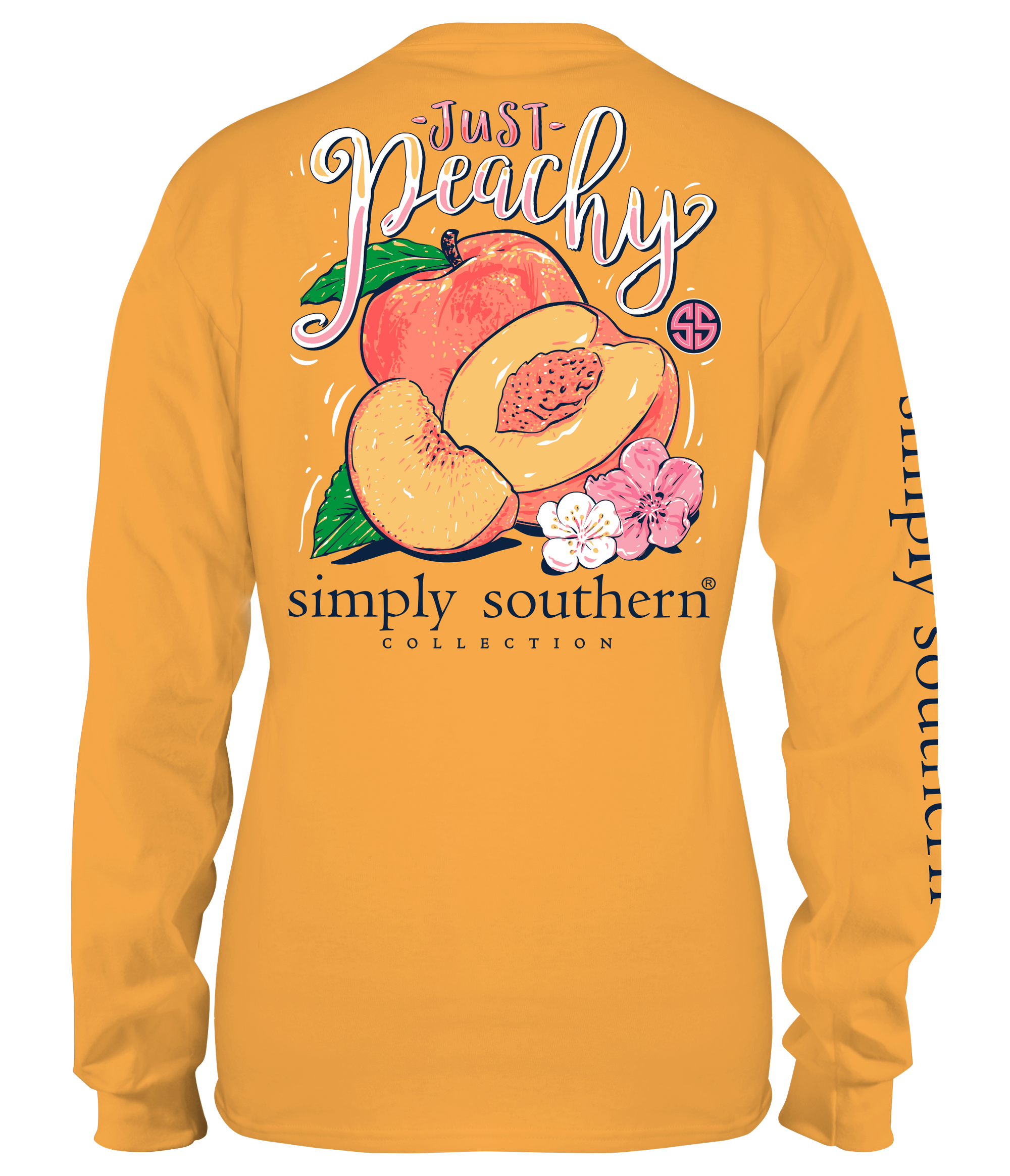 SALE Simply Southern Preppy Just Peachy Long Sleeve T-Shirt