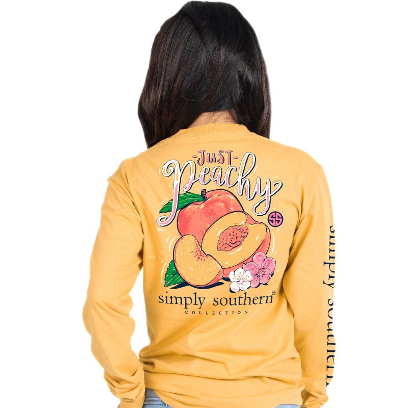 SALE Simply Southern Preppy Just Peachy Long Sleeve T-Shirt