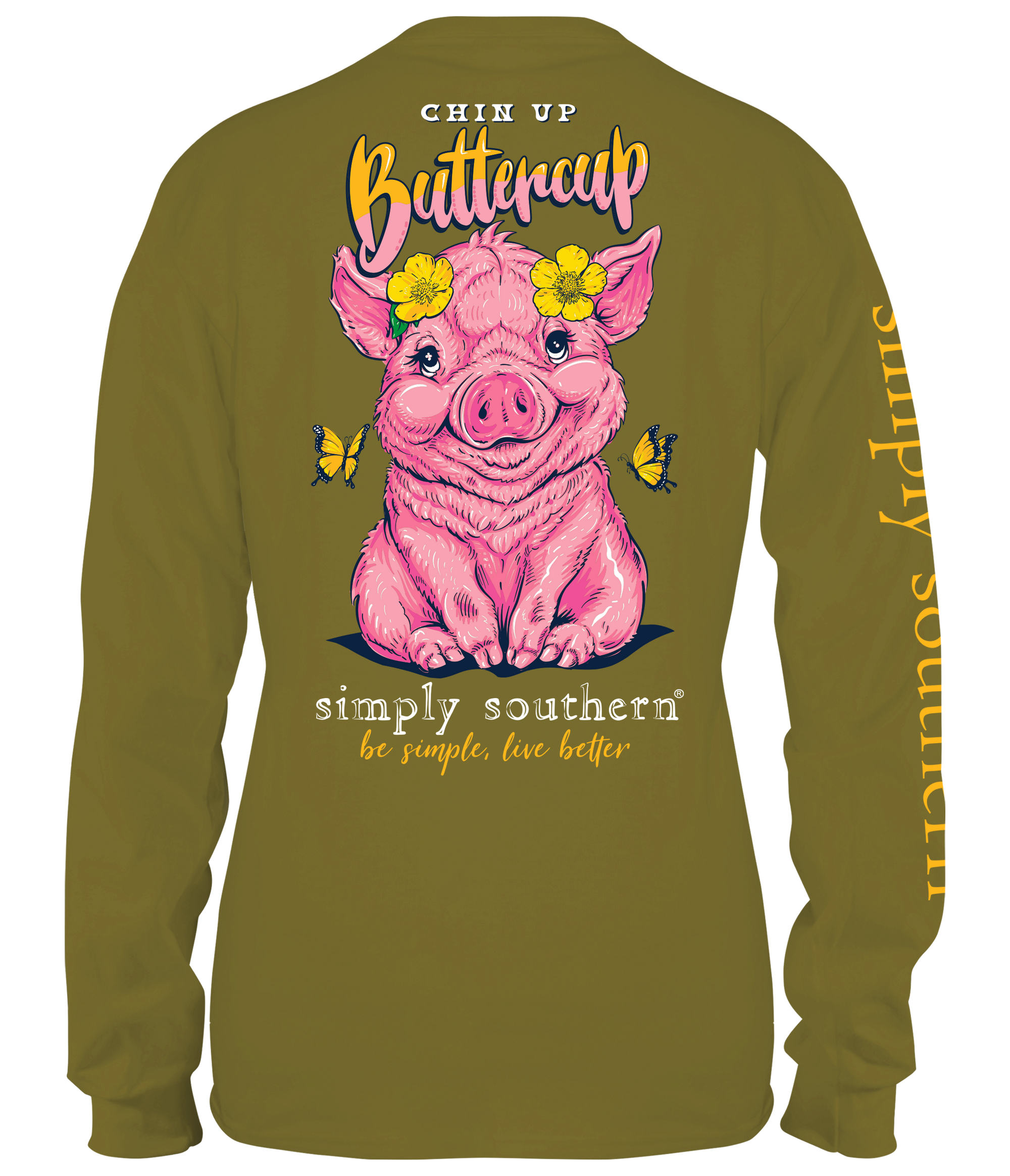 SALE Simply Southern Preppy Buttercup Pig Long Sleeve T-Shirt