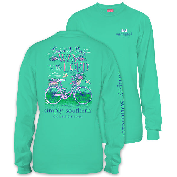 SALE Simply Southern Preppy Way To The Lord Bike Long Sleeve T-Shirt