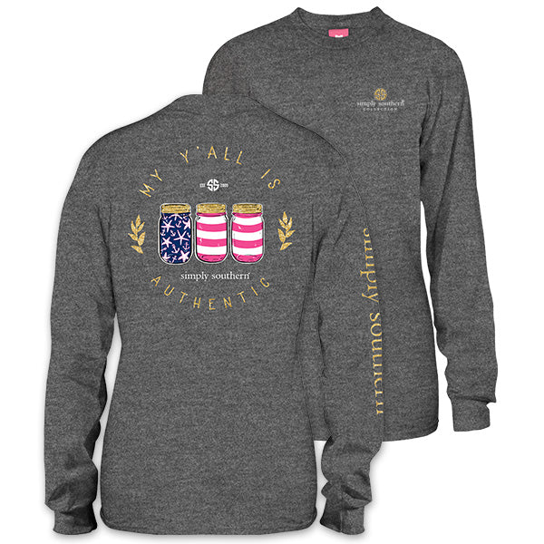 SALE Simply Southern Preppy Yall Authentic USA Mason Long Sleeve T-Shirt