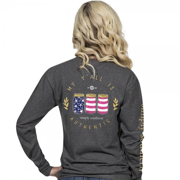 SALE Simply Southern Preppy Yall Authentic USA Mason Long Sleeve T-Shirt