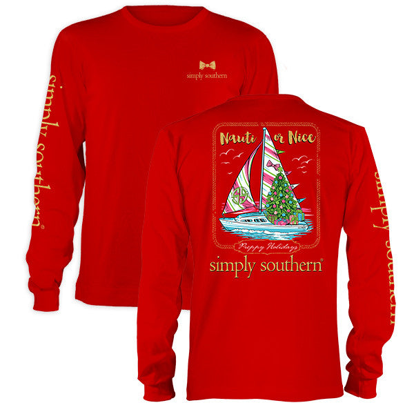 SALE Youth Simply Southern Holiday Nauti Or Nice Long Sleeve T-Shirt