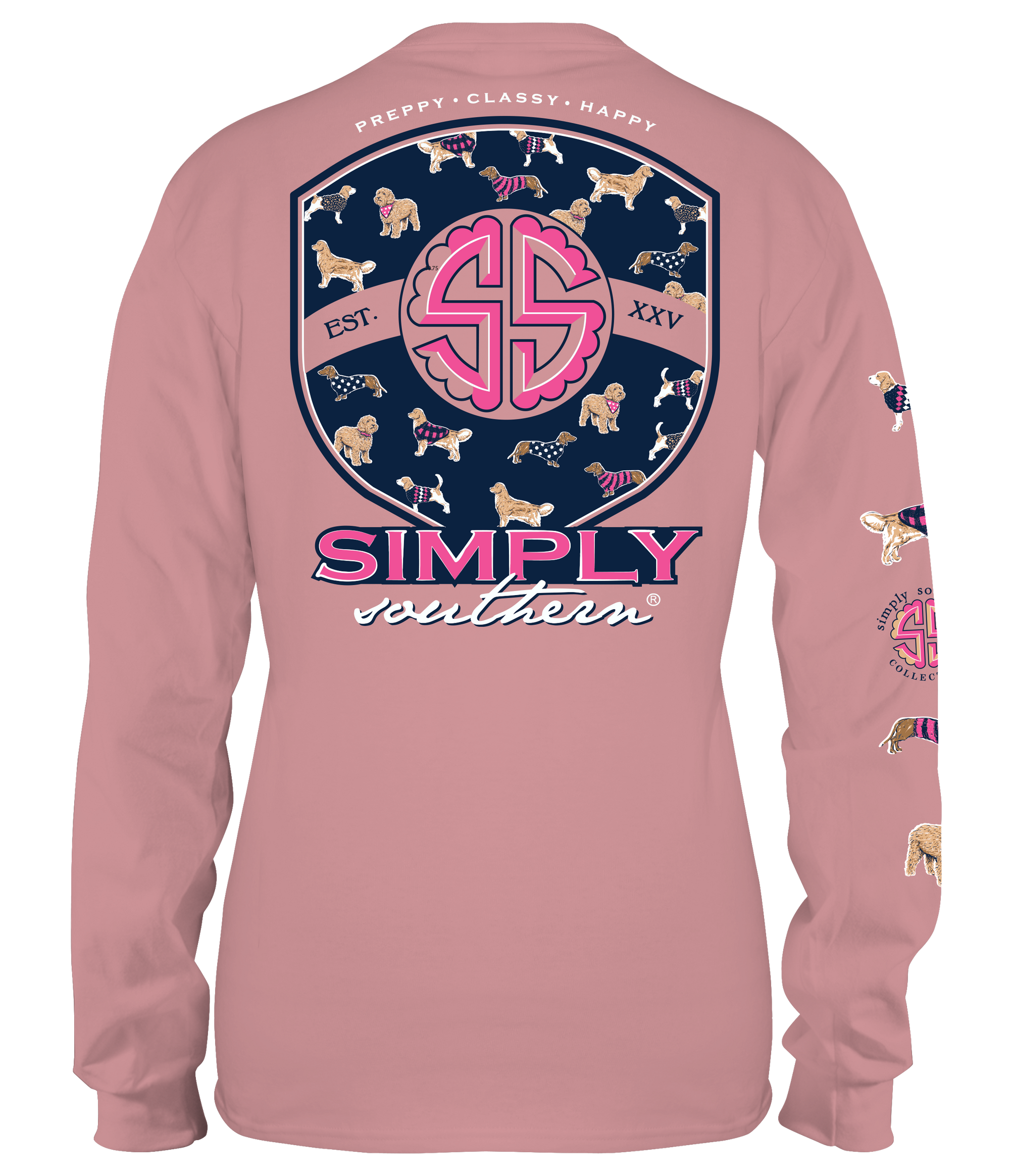 SALE Simply Southern Preppy Puppy Logo Long Sleeve T-Shirt