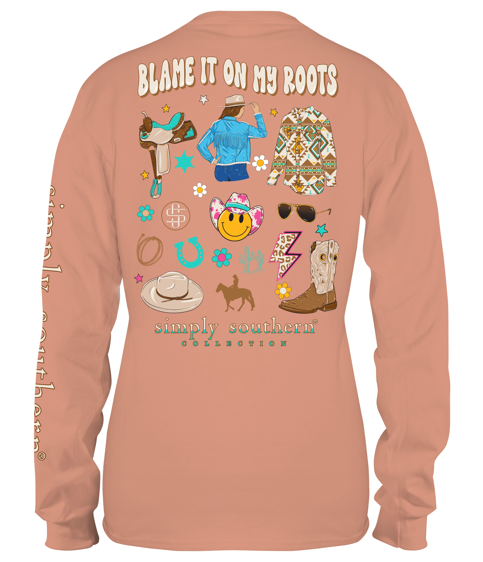 SALE Simply Southern Blame It On My Roots Long Sleeve T-Shirt