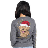 LS Santa Dog Tee Teal