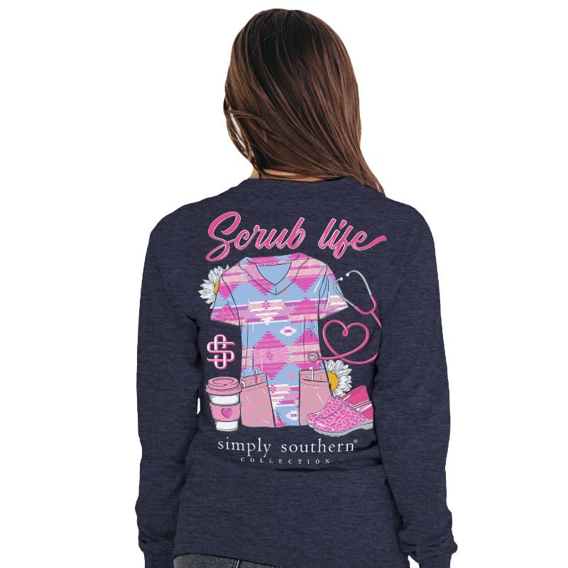 Simply Southern Scrub Life Nurse Long Sleeve T-Shirt