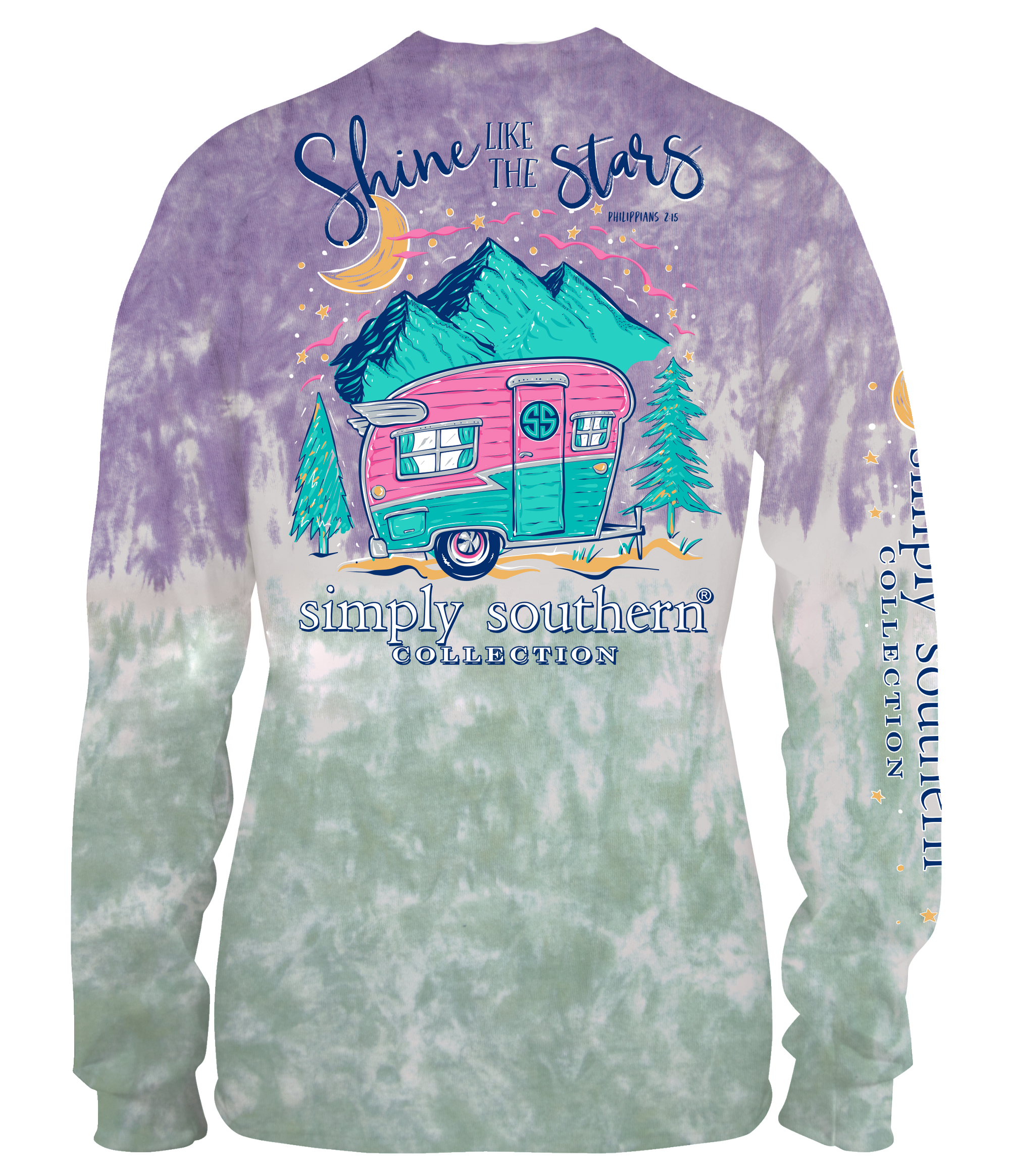 SALE Simply Southern Shine Like Stars Camper Long Sleeve T-Shirt