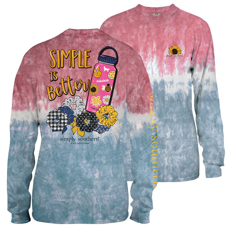 Simply Southern Simple Is Better VSCO girl Tie Dye Long Sleeve T-Shirt