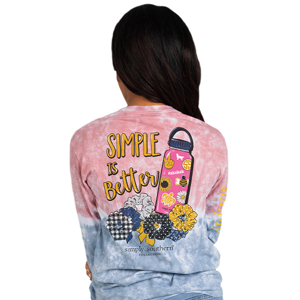SALE Simply Southern Simple Is Better VSCO girl Tie Dye Long Sleeve T-Shirt