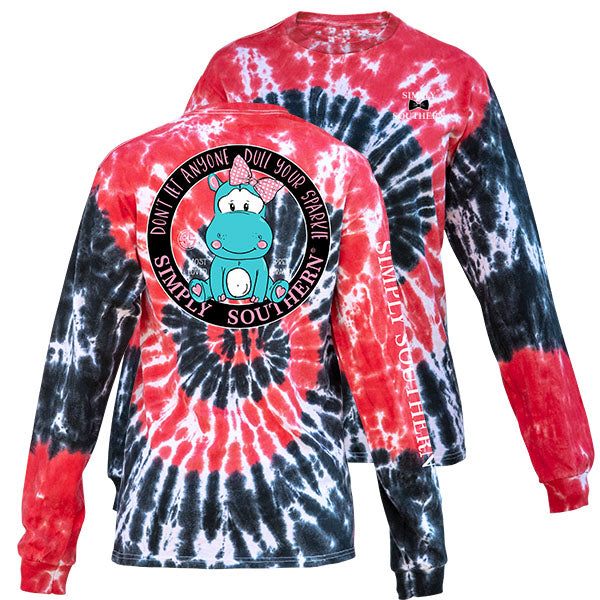 SALE Simply Southern Dull Your Sparkle Hurricane TieDye Pattern Long Sleeve T-Shirt