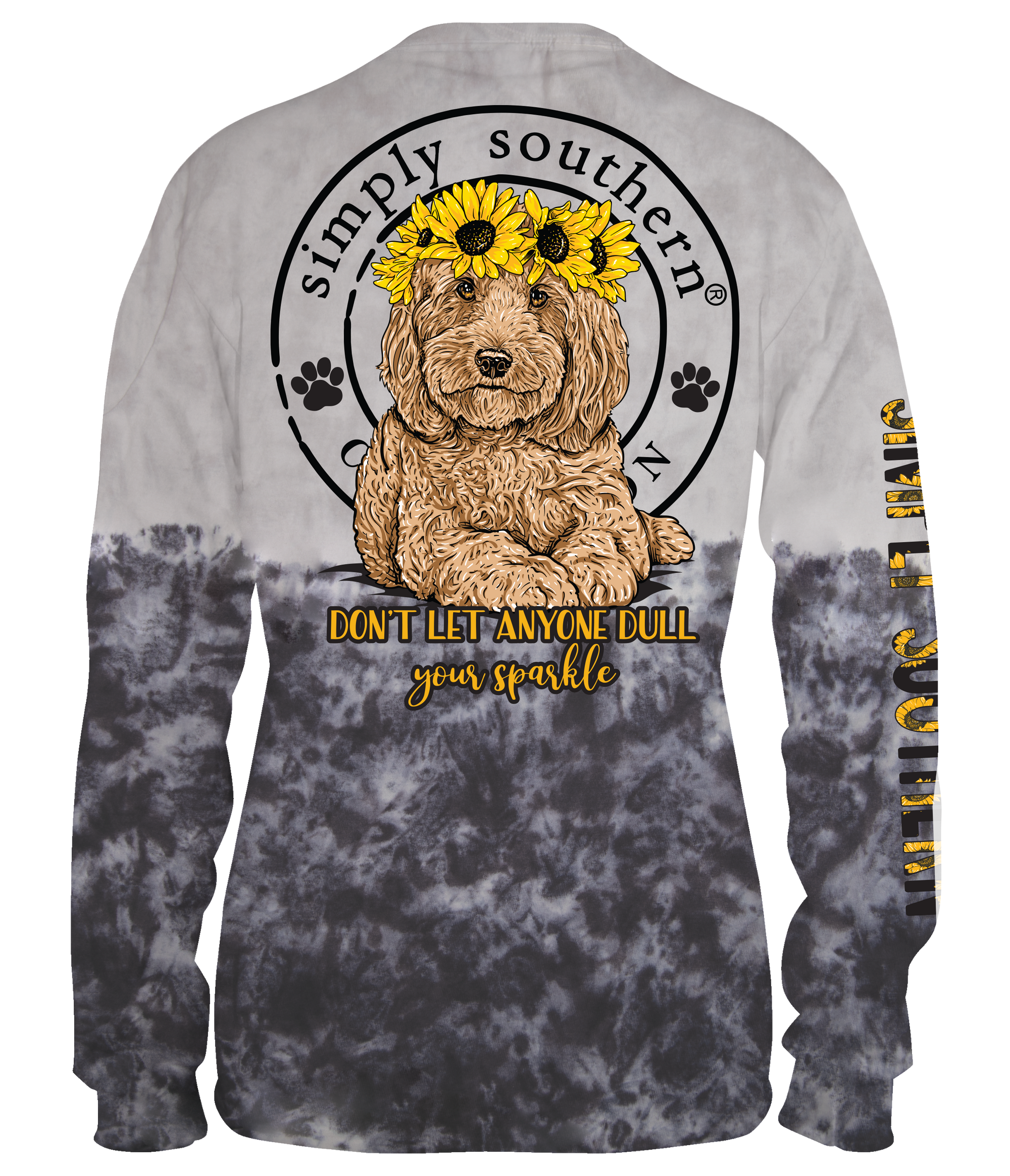 SALE Simply Southern Dull Your Sparkle Dog Sunflower Long Sleeve T-Shirt