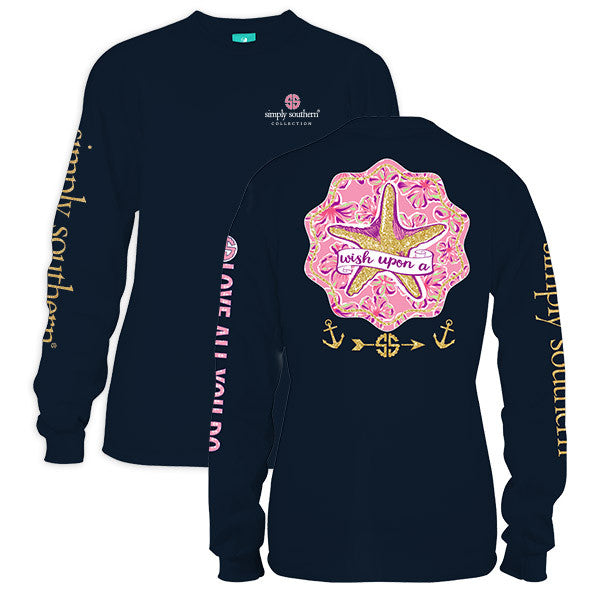 Simply Southern Wish Upon A Starfish Long Sleeve T-Shirt - SimplyCuteTees