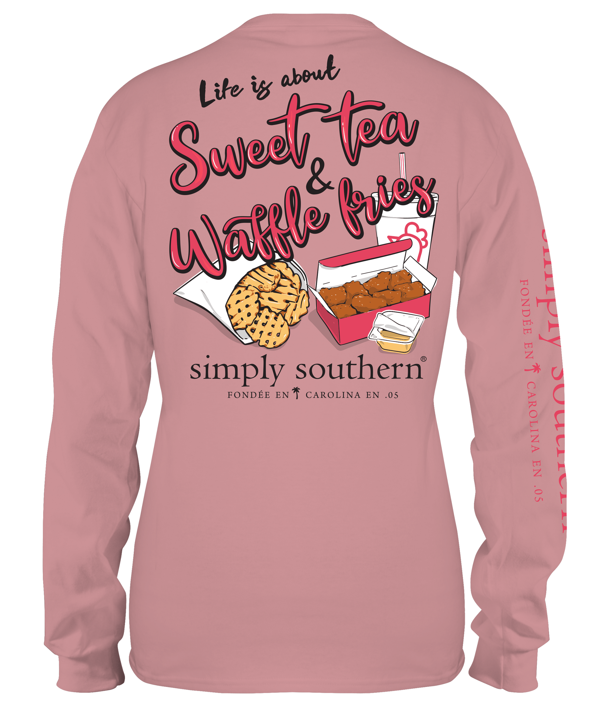 Simply Southern Sweet Tea &amp; Waffle Fries Long Sleeve T-Shirt