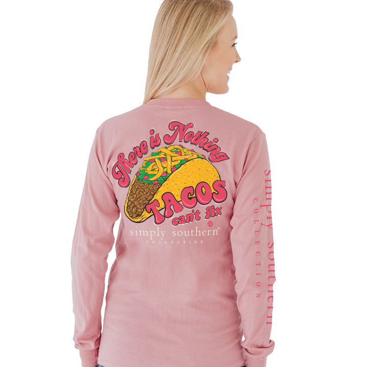 SALE Simply Southern Preppy Tacos Can't Fix Long Sleeve T-Shirt