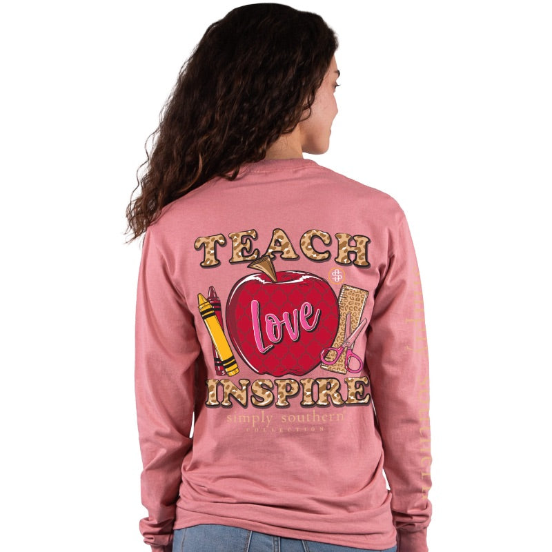 Simply Southern Teach Love Inspire Teacher Long Sleeve T-Shirt