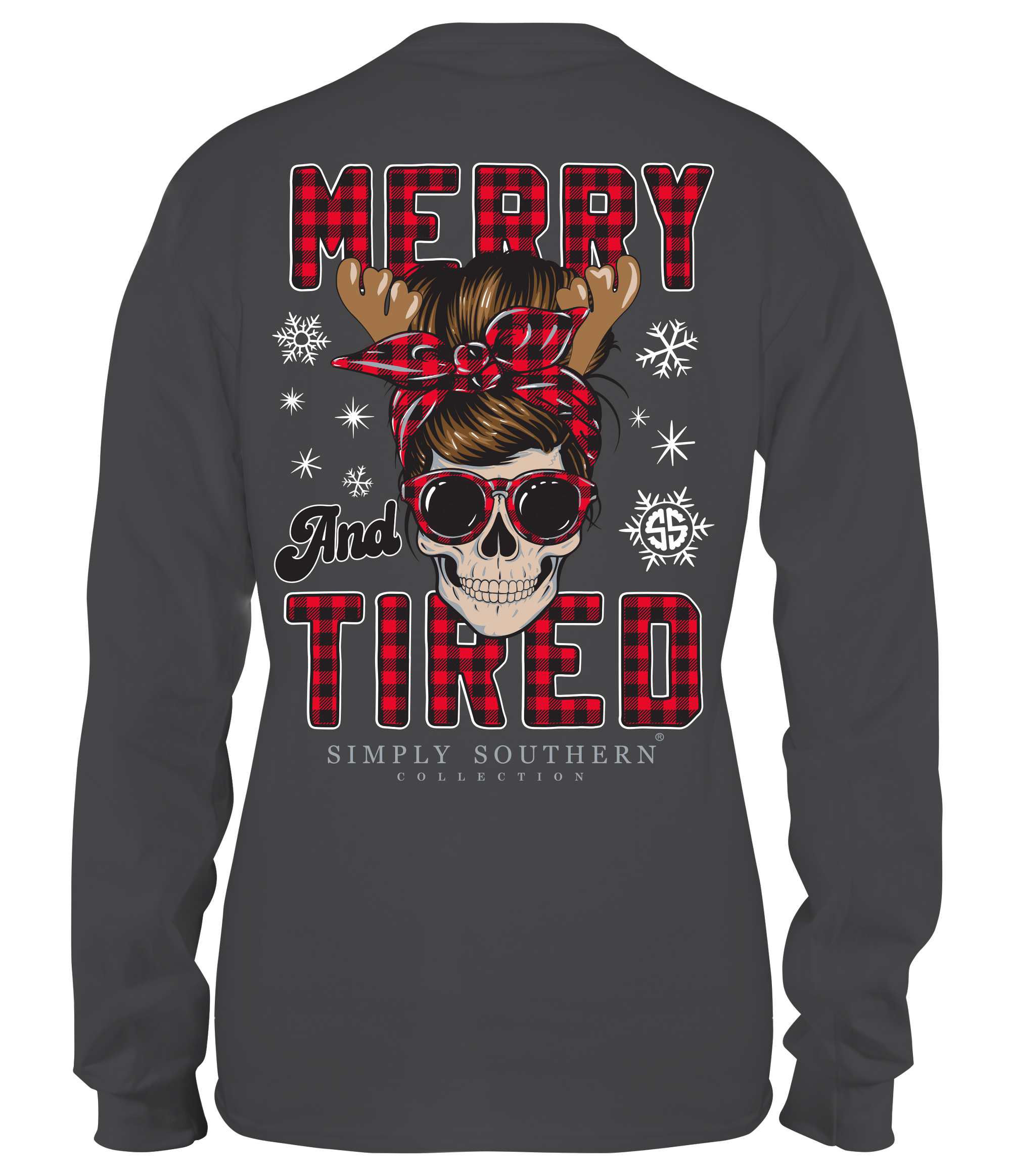 SALE Simply Southern Preppy Merry &amp; Tired Holiday Long Sleeve T-Shirt