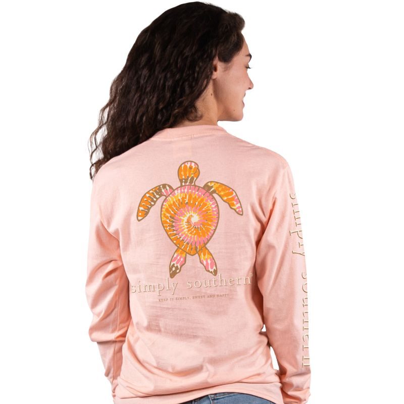 SALE Simply Southern Tie Dye Turtle Logo Long Sleeve T-Shirt