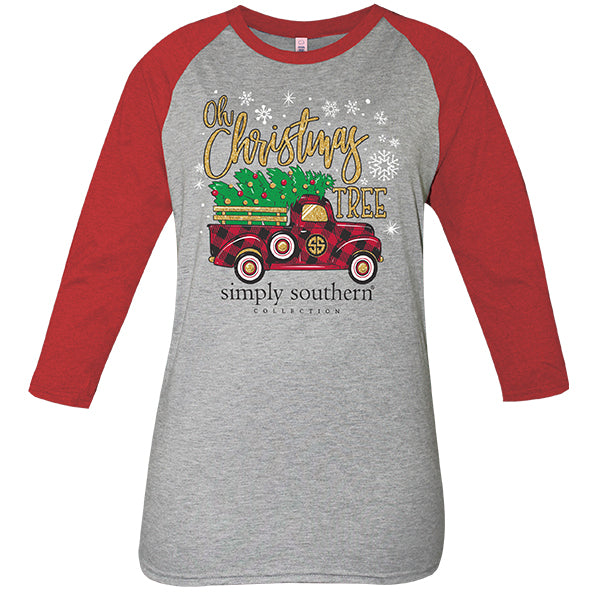 Simply Southern Christmas Tree Truck Holiday Long Sleeve T-Shirt