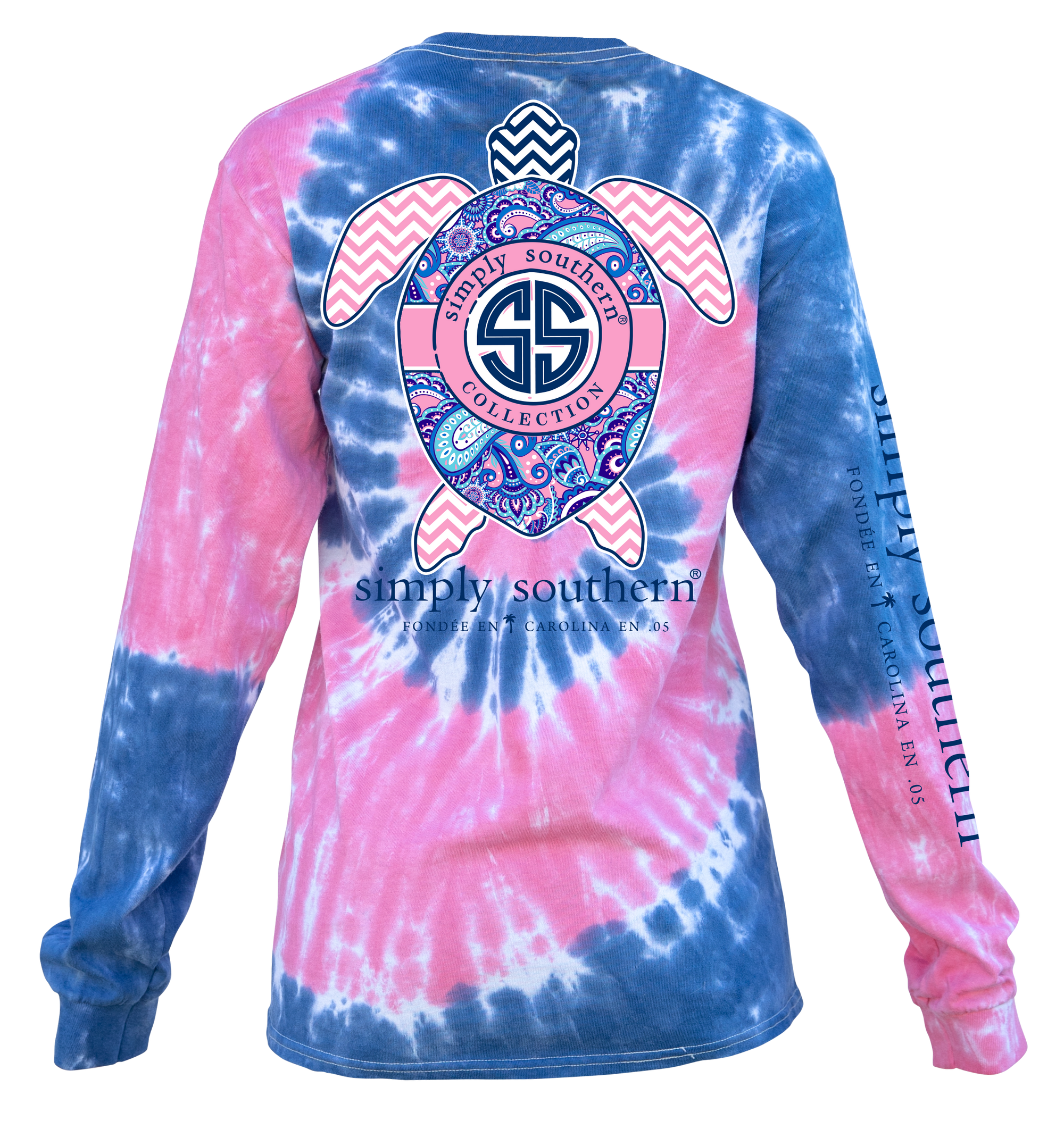 SALE Simply Southern Paisley Turtle Tie Dye Long Sleeve T-Shirt