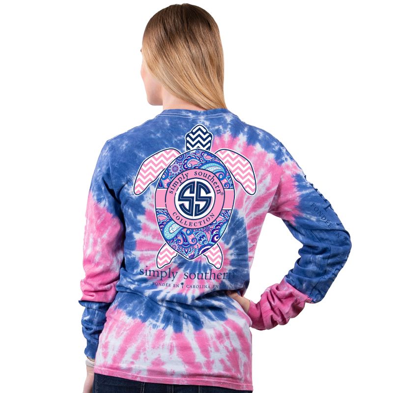 SALE Simply Southern Paisley Turtle Tie Dye Long Sleeve T-Shirt