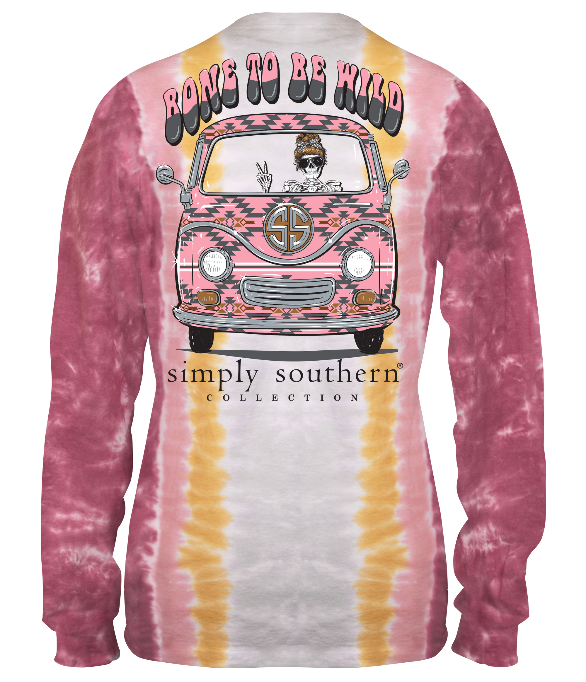 SALE Simply Southern Bone To Be Wild Tie Dye Long Sleeve T-Shirt