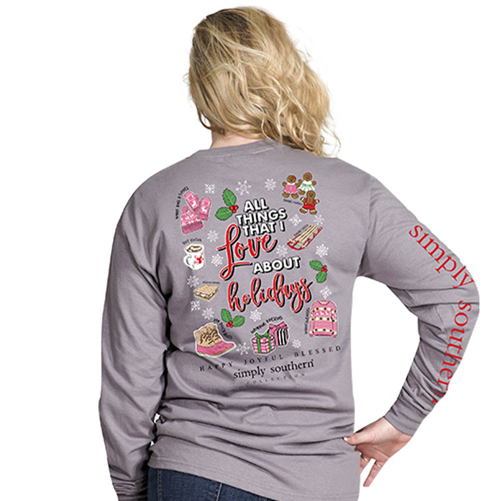 SALE Simply Southern Preppy Love About The Holidays Long Sleeve T-Shirt
