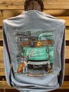 Backwoods Born &amp; Raised Fishin Buddies Dogs Truck Comfort Colors Long Sleeves Unisex T Shirt
