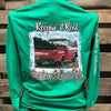 Backwoods Born &amp; Raised Christmas Southern Style Truck Unisex Bright Long Sleeve T Shirt - SimplyCuteTees