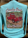Southern Chics Country Roads Take Me Home Truck Dog Comfort Colors Long Sleeve T Shirt