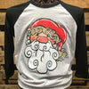 Southern Chics Christmas Santa Claus Raglan Canvas Girlie 3/4 Long Sleeve T Shirt