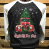 Southern Chics Jingle All the Way Christmas Car Raglan Canvas Girlie 3/4 Long Sleeve T Shirt