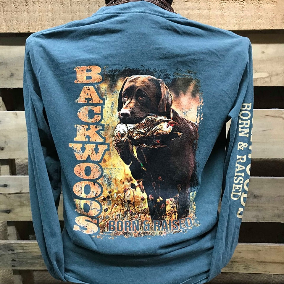 Backwoods Traditions Duck Hunt Dog Bright Comfort Colors Long Sleeves Unisex T Shirt