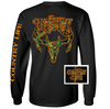Country Life Outfitters Black &amp; Orange Camo Realtree Deer Skull Head Hunt Vintage Unisex Long Sleeve Bright T Shirt - SimplyCuteTees