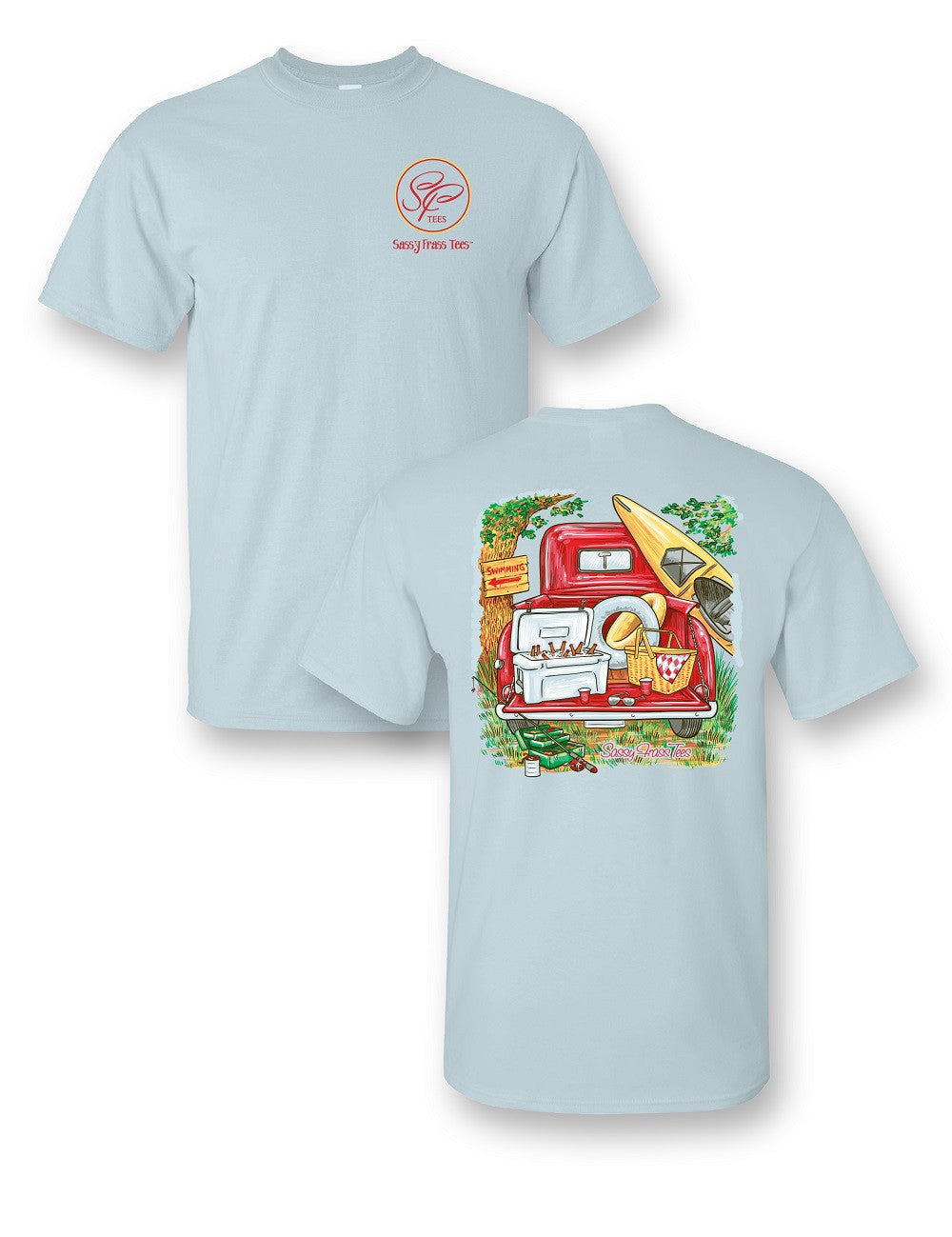 Sassy Frass Lake Truck Fishing Swimming Comfort Colors Bright Girlie T Shirt