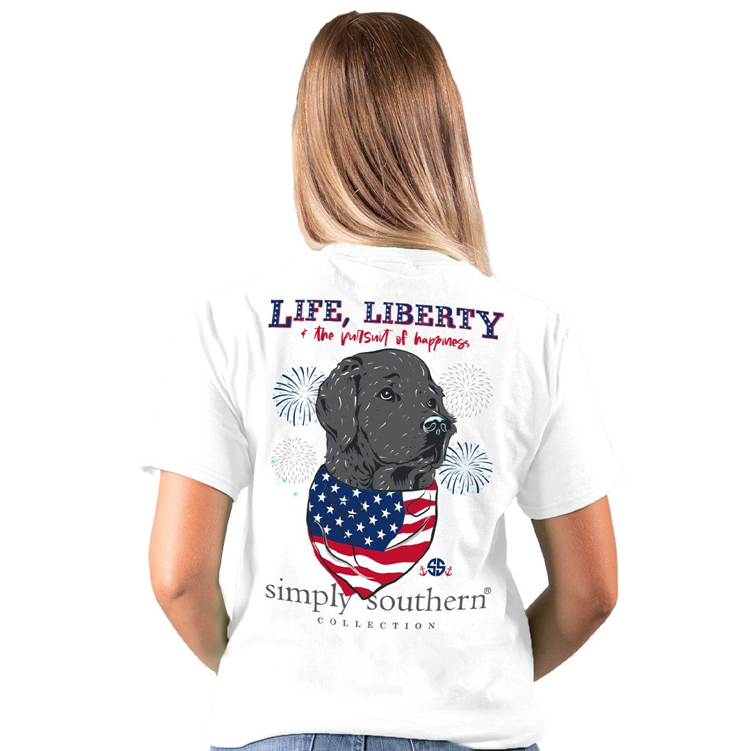 SALE  Simply Southern Preppy Liberty USA Dog T-Shirt