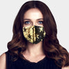 Black &amp; Gold Reversible Sequins Star Fashion Protective Mask