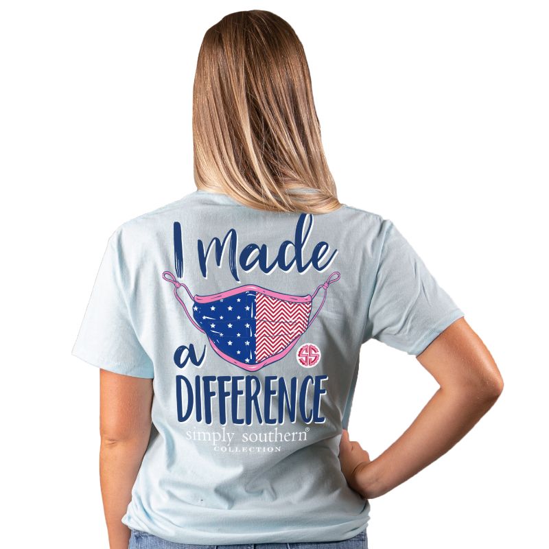 SALE Simply Southern Collection Made A Difference Mask T-Shirt