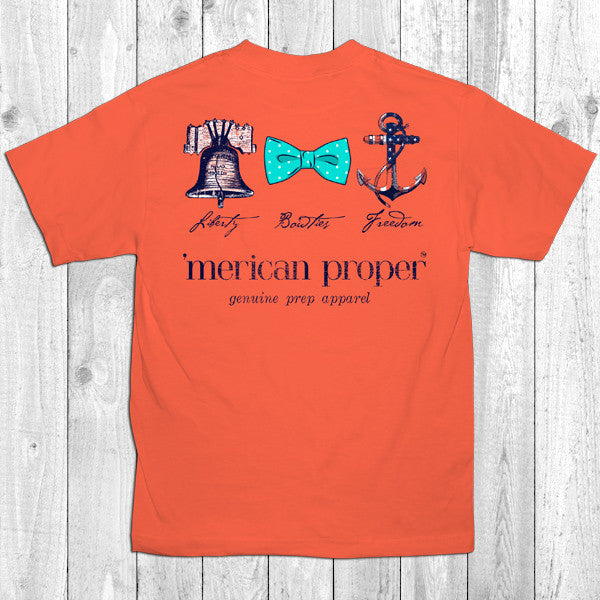 SALE Merican Proper Preppy Liberty Bowties Freedom Anchor Bow Bell Unisex T-Shirt