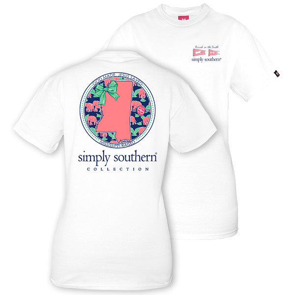 SALE Simply Southern God Made Jesus Saved Mississippi Raised T-Shirt